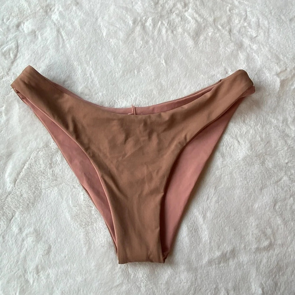 New! Free People x Kya Stella reversible bikini bottom mocha / rose sand 19057 - Picture 2 of 9